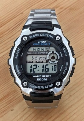 Casio Wave Ceptor  WV-200E,  World Timer, Funkuhr,  Digitaluhr, Herrenuhr.