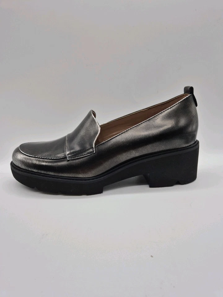 Zapatos Mocasines Naturalizer Para Mujer Talla 7.5 Cuero Negro/Gris Grueso Darry 375 Foto 3 de 4