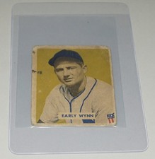 1949 BOWMAN BASEBALL #110 EARLY WYNN  ROOKIE CLEVELAND INDIANS MCCANNENTERPRISES