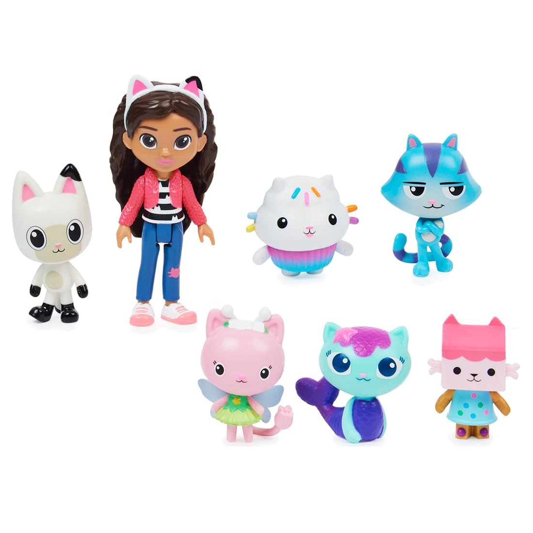 Gabby's Dollhouse Deluxe 7 Figures Set MerCat Cakey Catrat Fairy