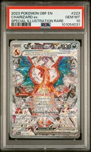 POKEMON CHARIZARD ex 2023 EN-OBSIDIAN FLAMES #223 SPECIAL ILL RARE PSA 10