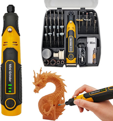 3D Printed Resin Tool Kit: Cordless Rotary Sander with 58 Attachments