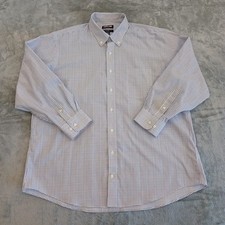 Kirkland Signature Shirt Mens 17.5 Red Plaid Long Sleeve Button Down