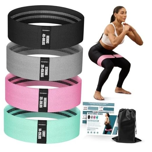 Resistance Bands for Working Out with Guide, 4 Workout Green, Pink, Gray, Black