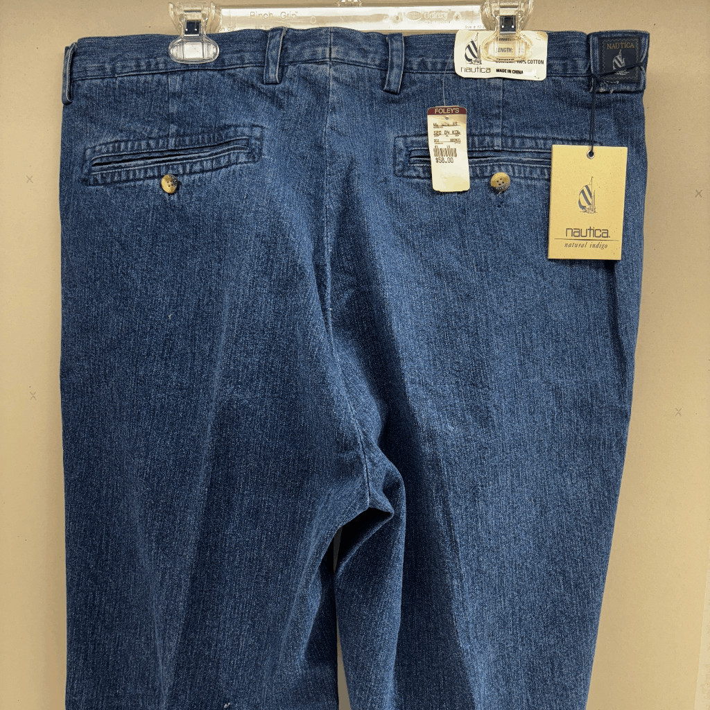 Vintage Nautica Pleated Keel Jens Mens Size 40x32L New Deadstock Pants Indigo