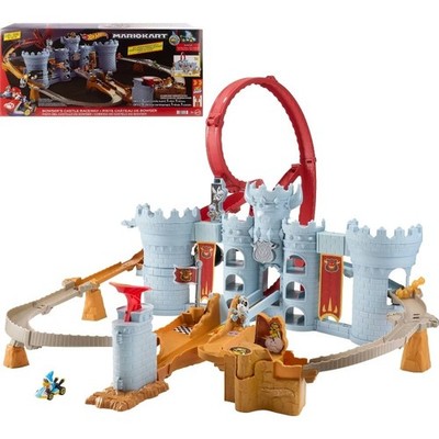 Mario Kart Bowsers Castle Track Set with 1:64 Scale Die-Cast Kamek Toy Vehicle