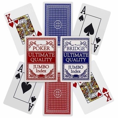 2 Decks Waterproof Plastic Playing Cards Jumbo Index 100% PVC New Sealed Poker