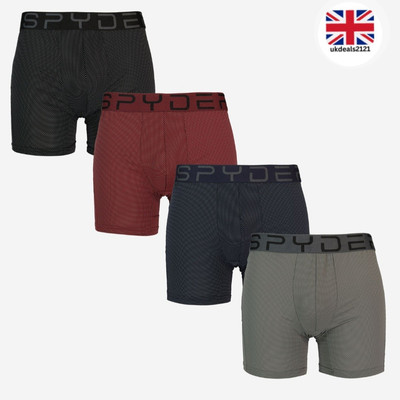 Spyder Herren Boxershorts XL 4er Pack Cooling Tech Comfort Fit Mehrfarbig NEU