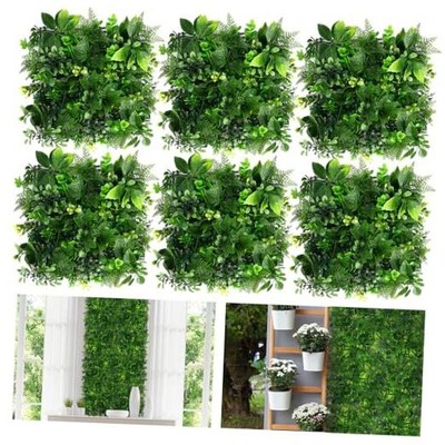  Dense Grass Wall Panels, 6 Packs 10 x 10 inch Artificial Greennery Wall 