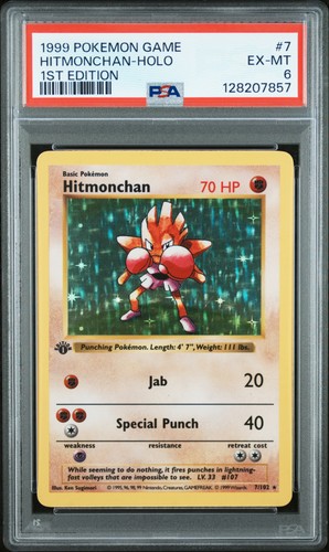 Hitmonchan (1st Edition) graded PSA 6 for sale on eBay