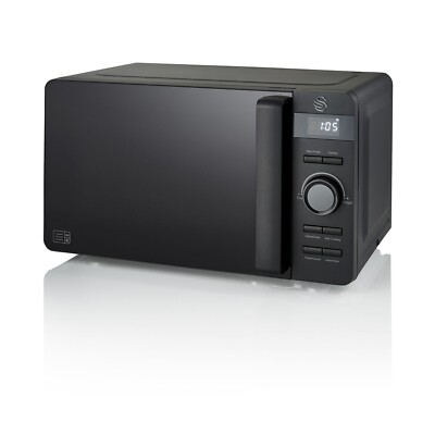 Swan Stealth Digital Microwave with Glass Turntable 20L 800W