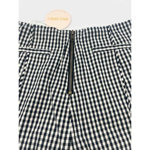 Wild Honey Retro Black White Gingham High Rise Hot Pant Shorts Size Medium NWT - Picture 9 of 10