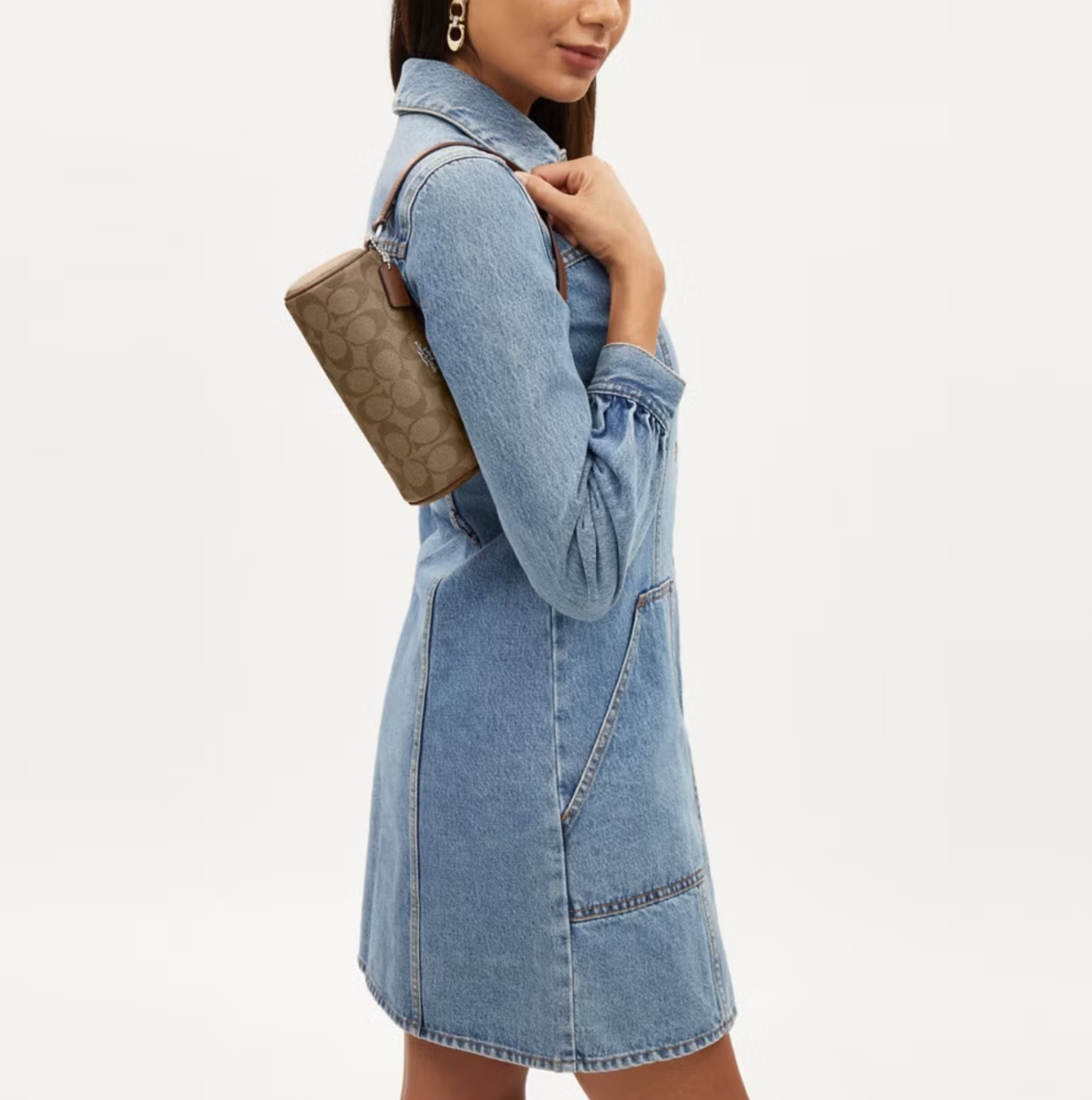 Coach Nolita Barrel Bag in Signature Canvas_Khaki - Big Sale