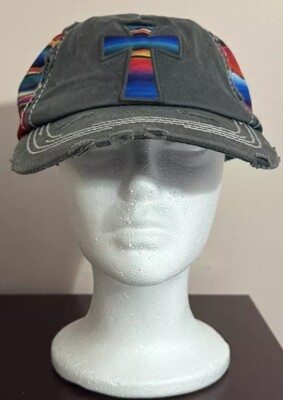 Cross Hat Cap Women Colorful Adjustable Embroidered Serape Southwestern