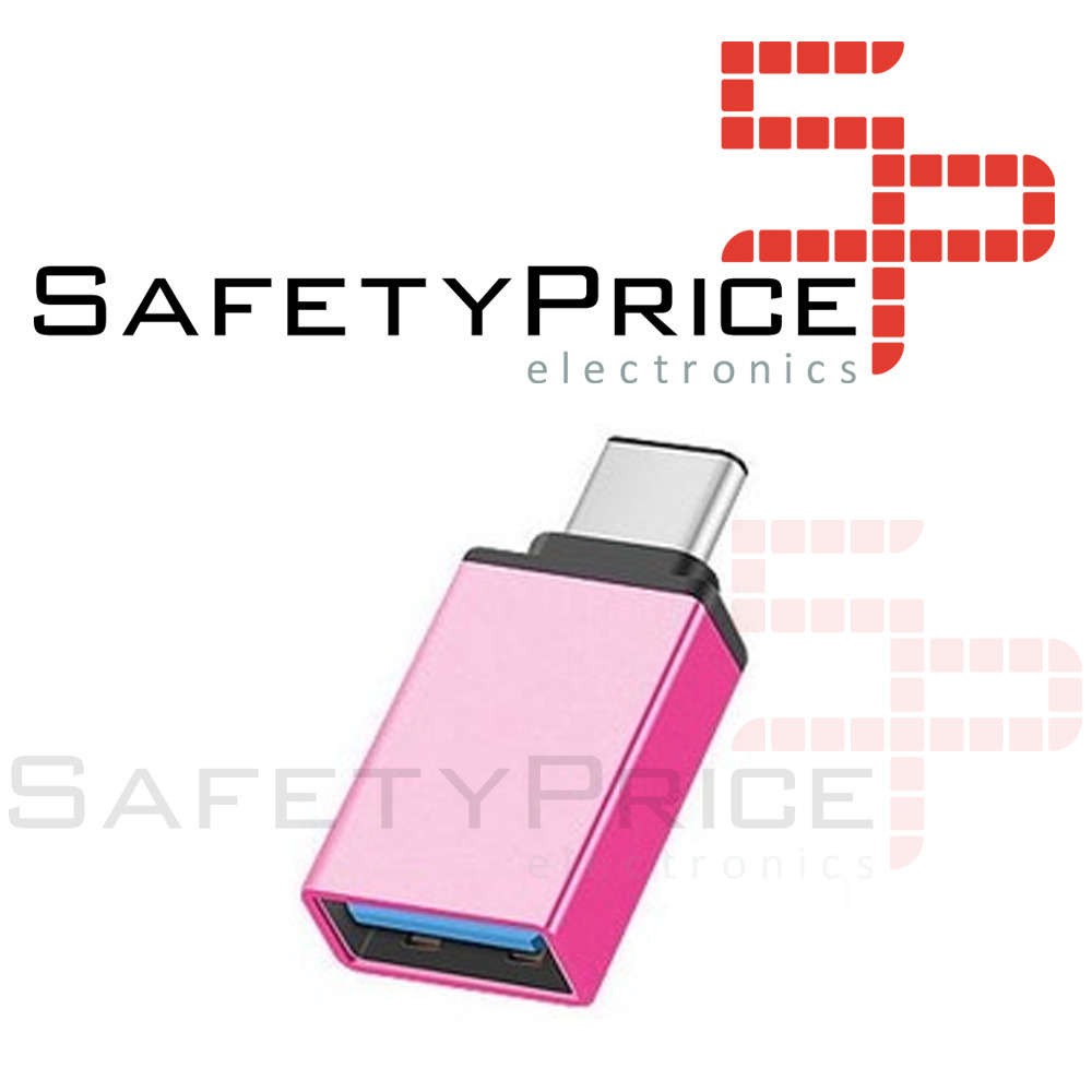 Adaptador USB 3.0 Hembra a Tipo C USB 3.1 Macho OTG ROSA...