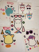 Unicorn birthday party favors tattoo, bracelets, keychain, stickers, 12 ct