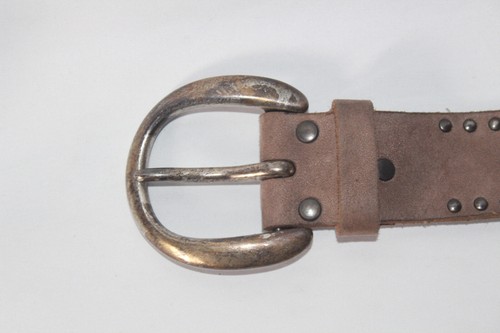 Bonita Studded Belt 31" Brown-Grey Vintage Leather - Picture 4 of 18
