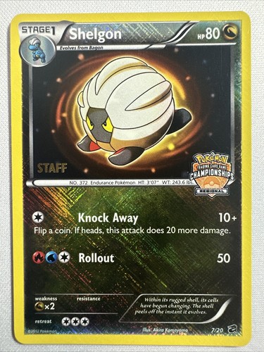 2012 Pokemon Shelgon STAFF Holo Crosshatch Regional Champ Promo 7/20
