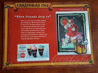 LMH PATCH Badge 1961 COKE SANTA CLAUS  When Friends Drop COCA COLA Christmas W&W