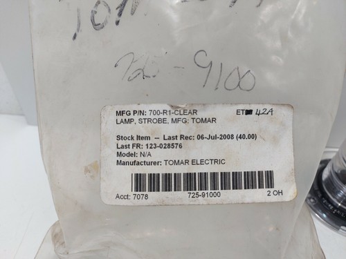Tomar 700-R1 Clear Strobe Lamp 700-L - Picture 2 of 6