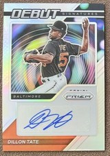 Dillon Tate 2021 Panini Prizm Debut Signatures Silver Autograph #DSDT Orioles RC