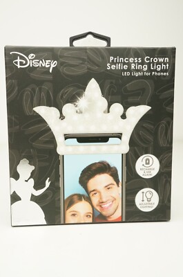 Disney Princess Crown Clip On Selfie Ring Light Rechargeable/ Adjustable Light