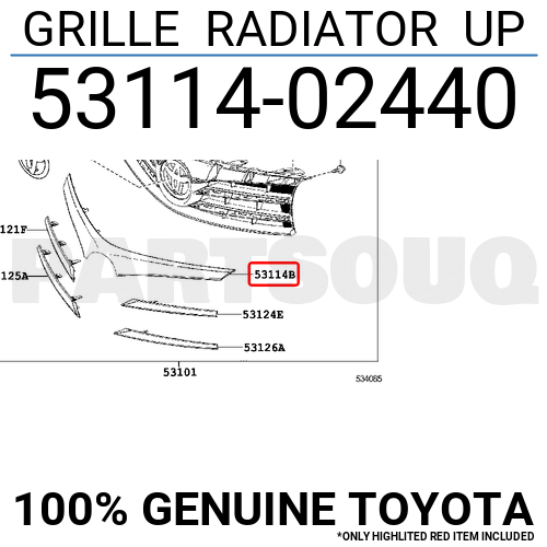 5311402440 Genuine Toyota GRILLE RADIATOR UP 53114-02440 | eBay