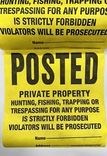 Posted Private Property No Hunting No Trespassing TYVEK SIGNS 10 PCS Owners Note