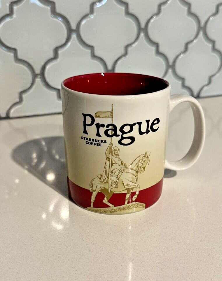 Starbucks Houston Prague 16oz Global Icon Glass Coffee Mug  