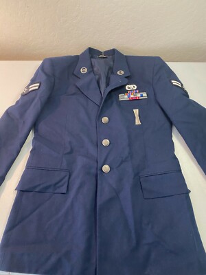 US Air Force Enlisted Blue Uniform (Rank E-3) Dress Coat 40L | eBay