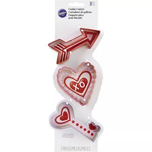 Wilton Metal Arrow Heart Key 3 Piece Cookie Cutter Set Multicolor