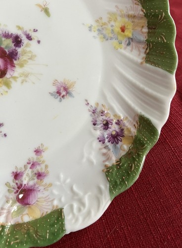 NPSK Early Nippon Cabinet Plate Floral Pattern Gold Accents Embossed Late 19th C - Picture 5 of 9