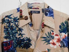 vintage men's button down Hawaiian antique cars shirt old school show Puritan