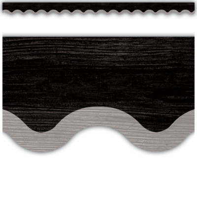 Teacher Created Resources Modern Farmhouse Black with Gray Scalloped Border Trim