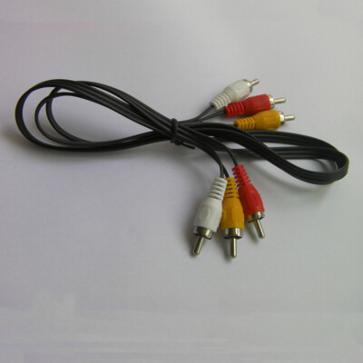 3RCA RCA TV AV Stereo Audio Video Male to Male Cable Composite Cord 1m/3.3FT
