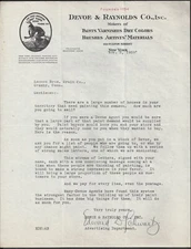 NEW YORK ~ DEVOE & RAYNOLDS Co., PAINT MAKERS ~ ILLUSTRATED LETTERHEAD 1920