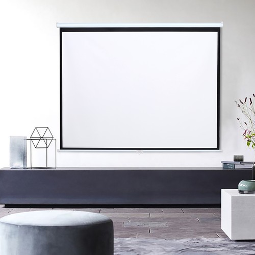 60-100 Inch Manual Pull Down Wall Mounted Projector Screen Matt White Home Movie - Picture 3 of 12