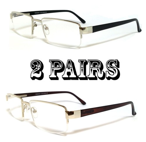 Gafas de lectura Premium Man marco de metal semi sin montura lentes transparentes templos de resorte - Imagen 13 de 18