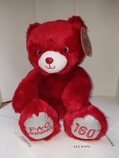 FAO Schwarz 160 Years of Toys Glitter Bear 12" Stuffed Animal Red  Silver Plush