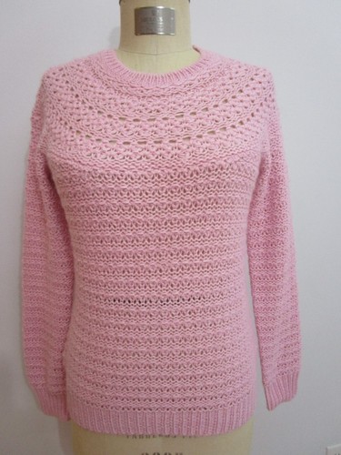 P L Ralph Lauren Open Stitch Pullover Knit Sweater Pink Crew Cuddly - Picture 2 of 10