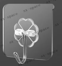 2PC Strong Transparent Suction Cups Sucker Wall Hook Hanger For Kitchen Bathroom