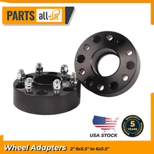 2PCS 2" 6x5.5 Hub Centric Wheel Spacers Adapters For 1999-2016 Chevy Silverado