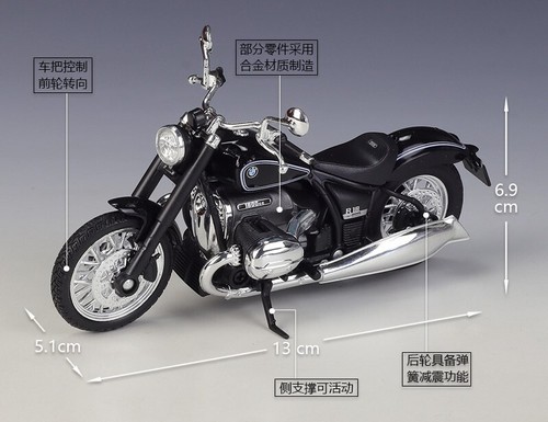 1:18 Welly BMW R18 Black Motorcycle Bike Model New in Box - Picture 2 of 5
