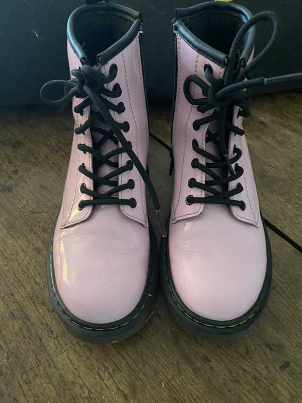 Girls Doc Maartens Size 2 Pink Patent Leather Boots