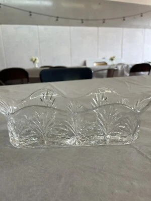 Fifth Avenue Crystal Portico Scalloped Top 10" L Relish/Serving Dish NIB