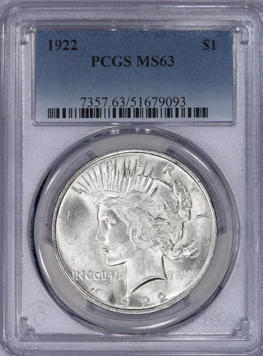 1922 Peace Dollar $1 PCGS MS63