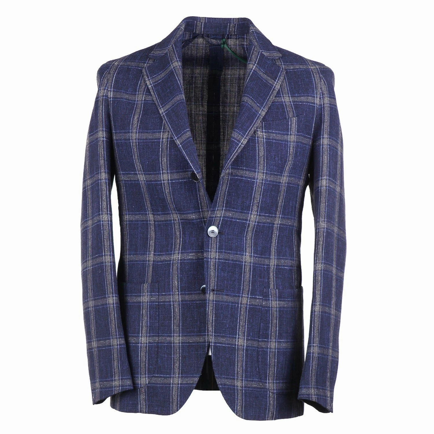Luigi Borrelli Soft-Constructed Check Wool-Cotton-Linen Sport Coat Slim 42R