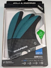SHAPERS Fits FCS2 3 fin medium tri thruster surfboard fins Honeycomb Carbon