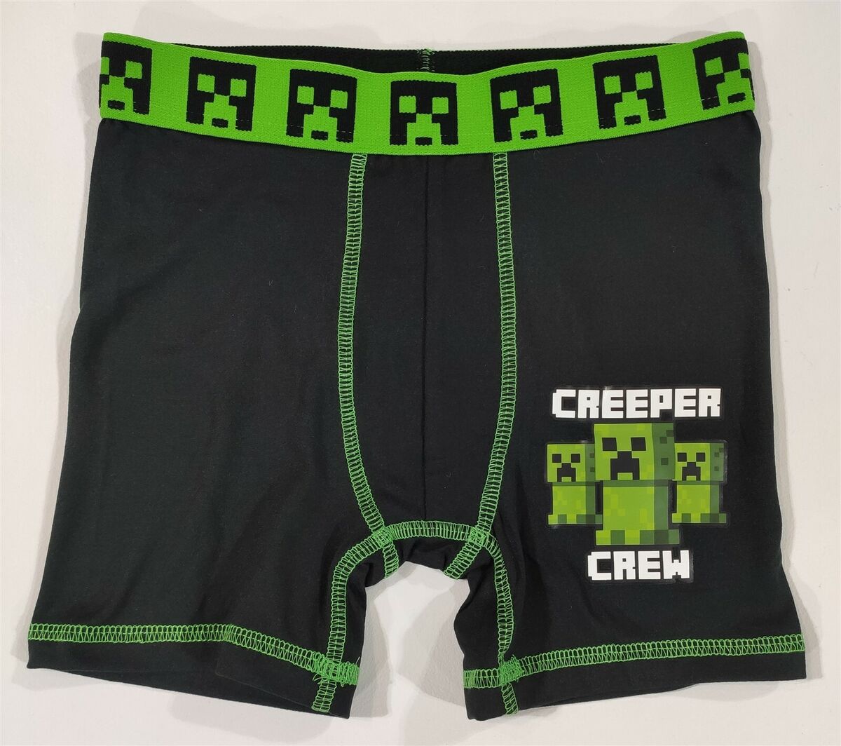 Minecraft Underwear Boys Medium 8 Boxer Briefs 3-Pair Creeper Crew