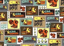 FAT QUARTER  CRO MINION CAVEMAN  DESPICABLE ME 100% COTTON FABRIC  QUILTING  FQ